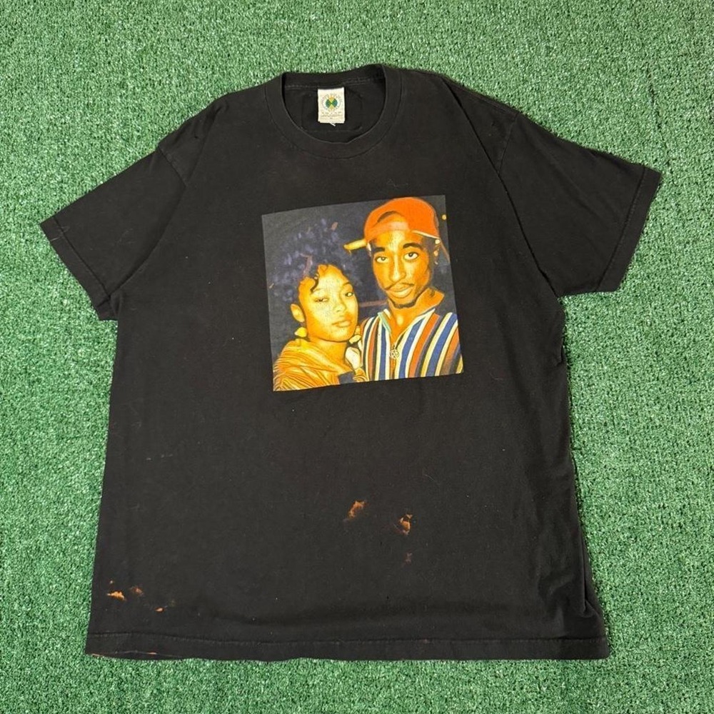 Cross Colours Tupac Graphic Tee Vintage Black 90s Hip Hop Streetwear XL 0204